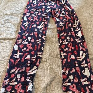 Victoria's Secret Red and White Patterned Pajama Bottoms